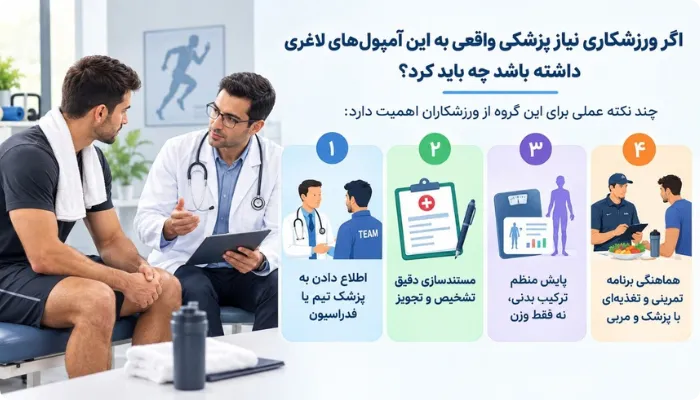 اگر ورزشکاری نیاز پزشکی واقعی به آمپول لاغری داشته باشد چه باید کرد؟